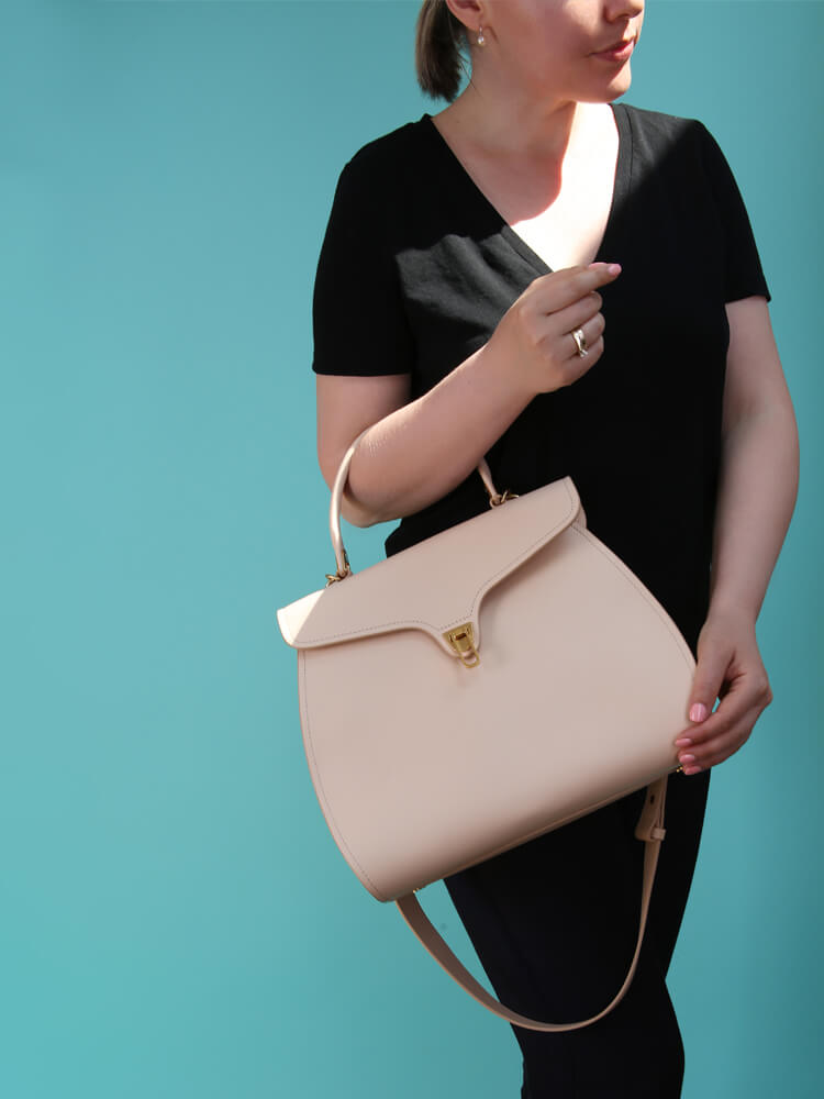 Coccinelle Marvin Maxi Tumbled Leather Handbag Beige www