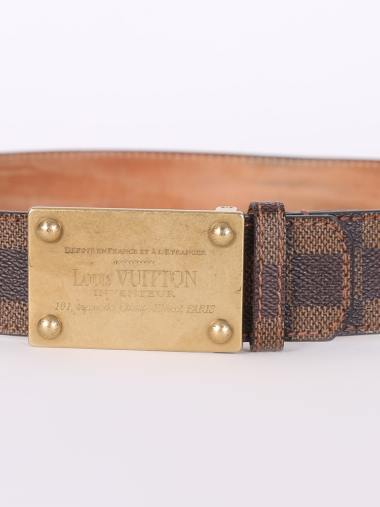 Louis Vuitton Inventeur Ebene Canvas Belt | www.luxurybags.eu