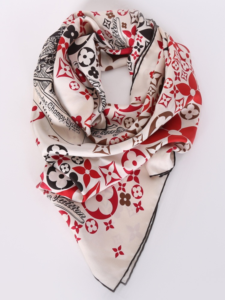 Louis Vuitton, monogram scarf in beige - Unique Designer Pieces