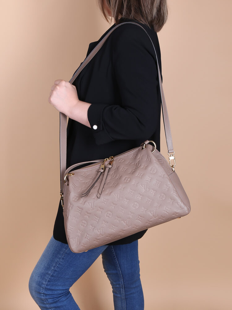 Louis Vuitton - Ponthieu PM Monogram Empreinte Shoulder Tote Taupe