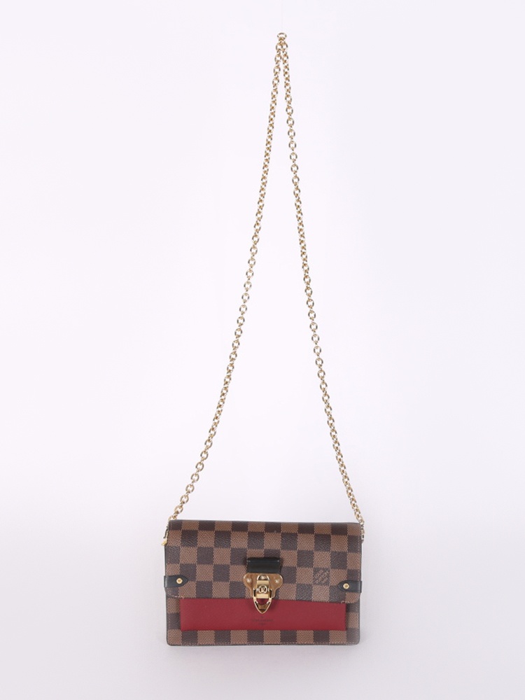 Louis Vuitton Scarlet Cowhide And Brown Damiere Ebene Canvas Daily Pouch  Gold Hardware, 2019 Available For Immediate Sale At Sotheby's