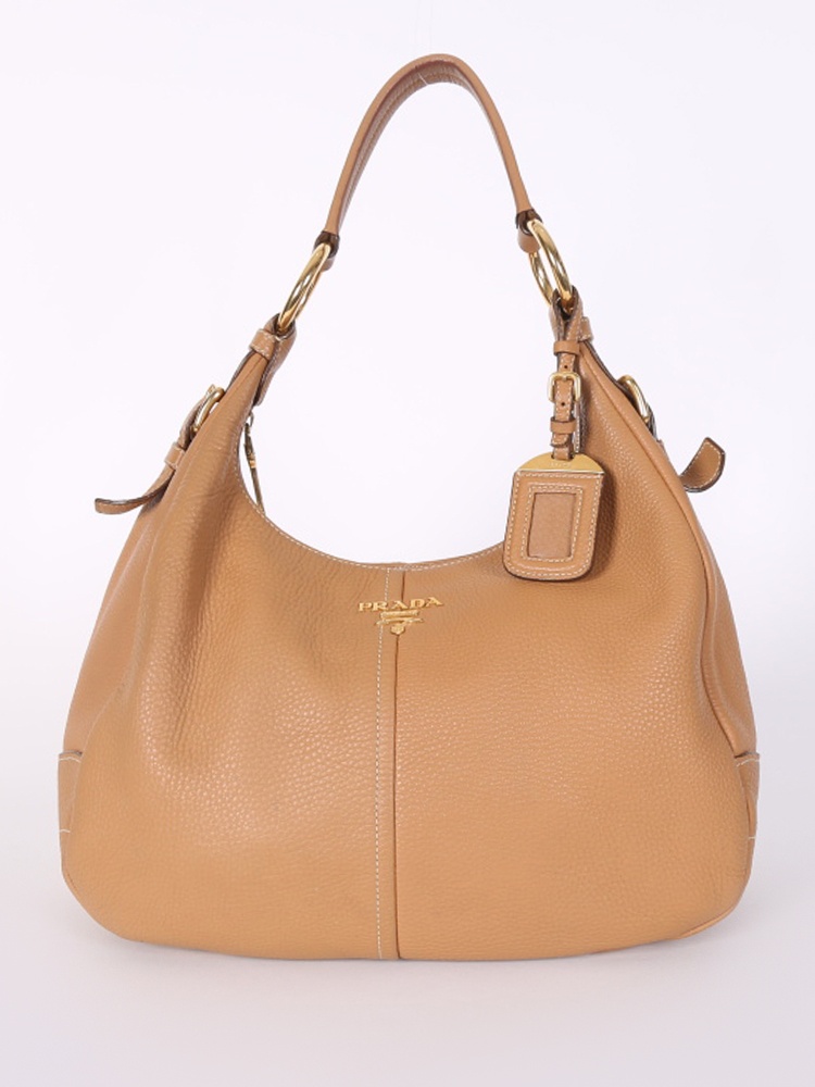 Prada Daino Leather Top Handle Hobo Bag