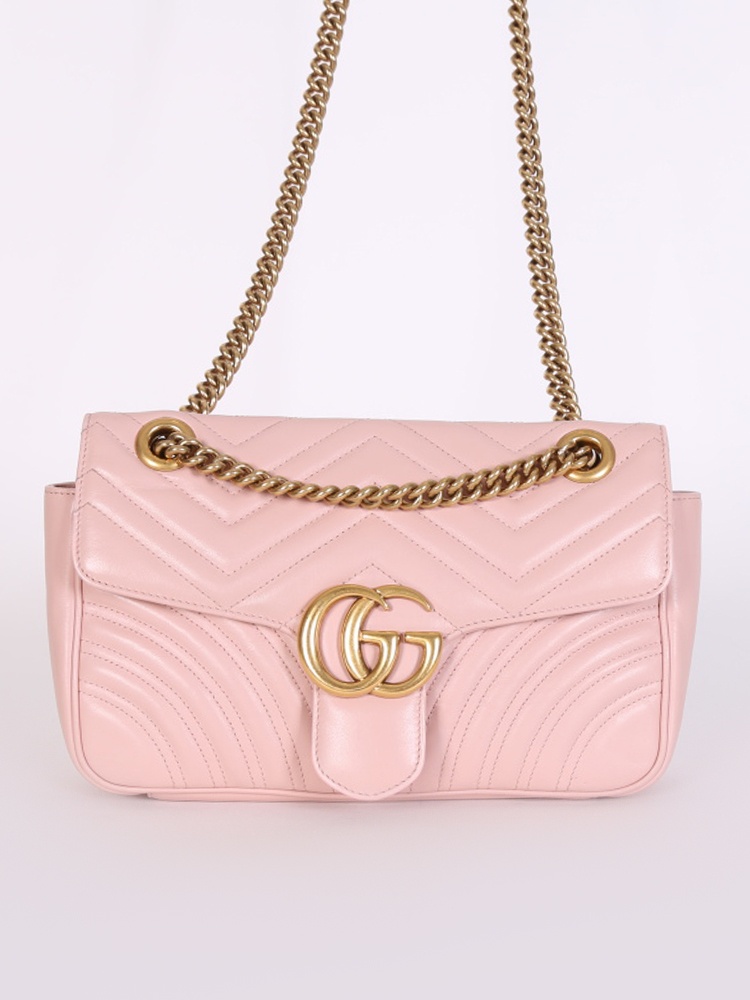 Small Marmont Matelassé Leather Pink SHW