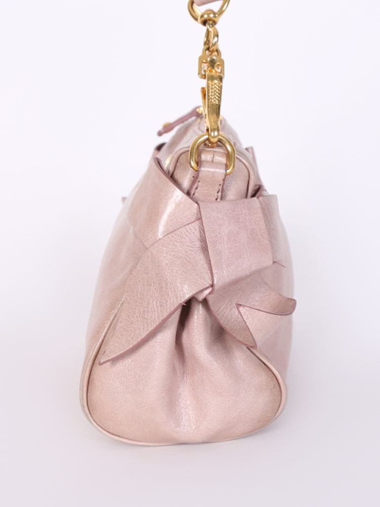 Miu Miu - Vitello Shine Bow Small Shoulder Bag Poudre
