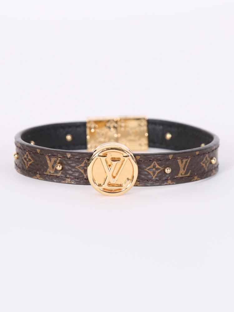 Louis Vuitton LV Circle Reversible Bracelet Monogram Black Monogram. Size 19