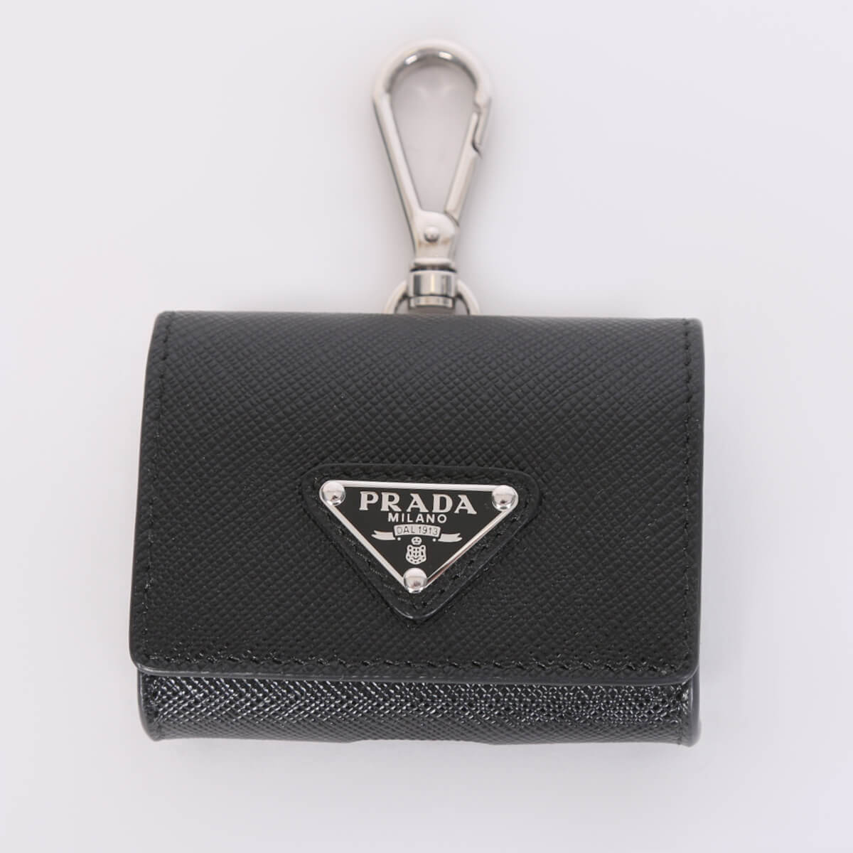 Prada AirPods Case Leather Black in Leather with Silver-tone - US