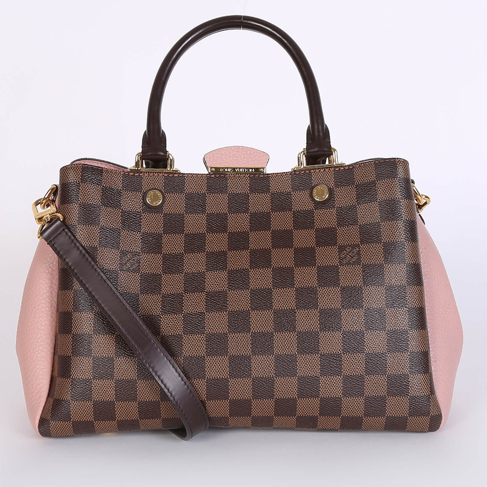 LOUIS VUITTON Damier Ebene Cuir Taurillon Brittany Magnolia 225617