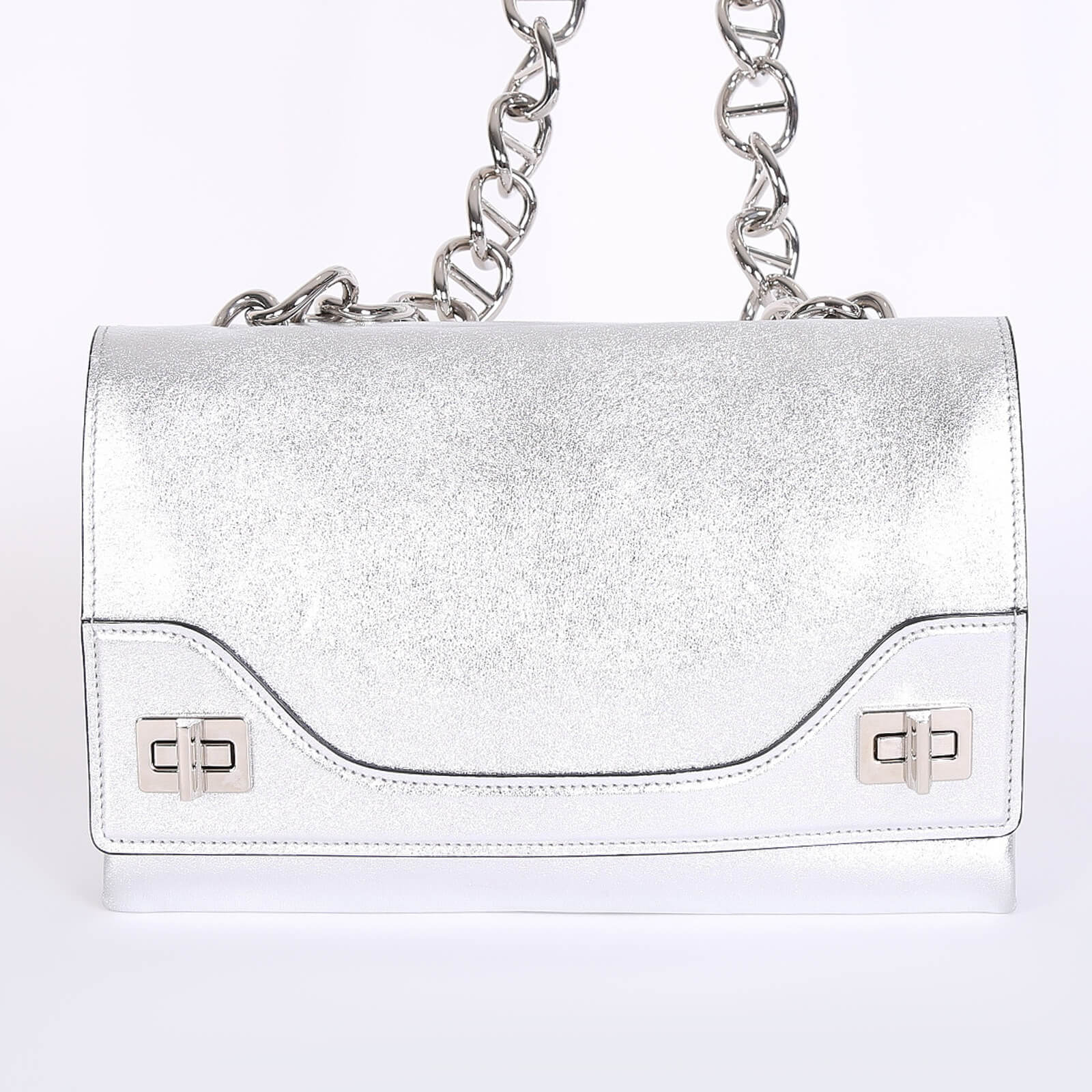 Prada White Fur Chain Shoulder Bag