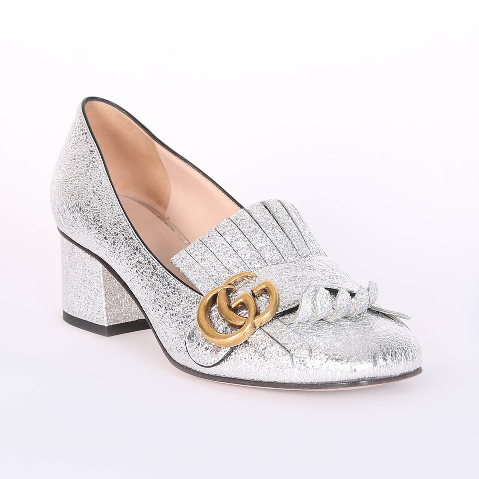 Badgley Mischka Lana Silk Mid-heel Pumps In Silver | ModeSens