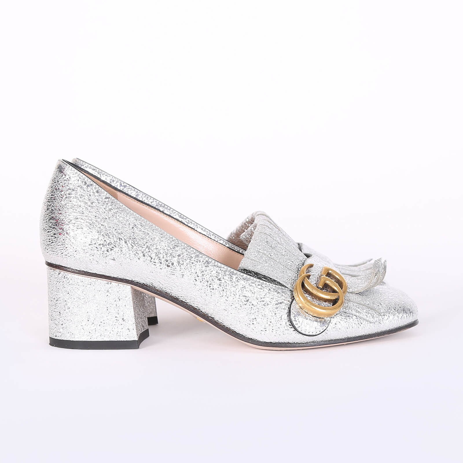 Metallic Mid Heel Pumps Silver | NA-KD