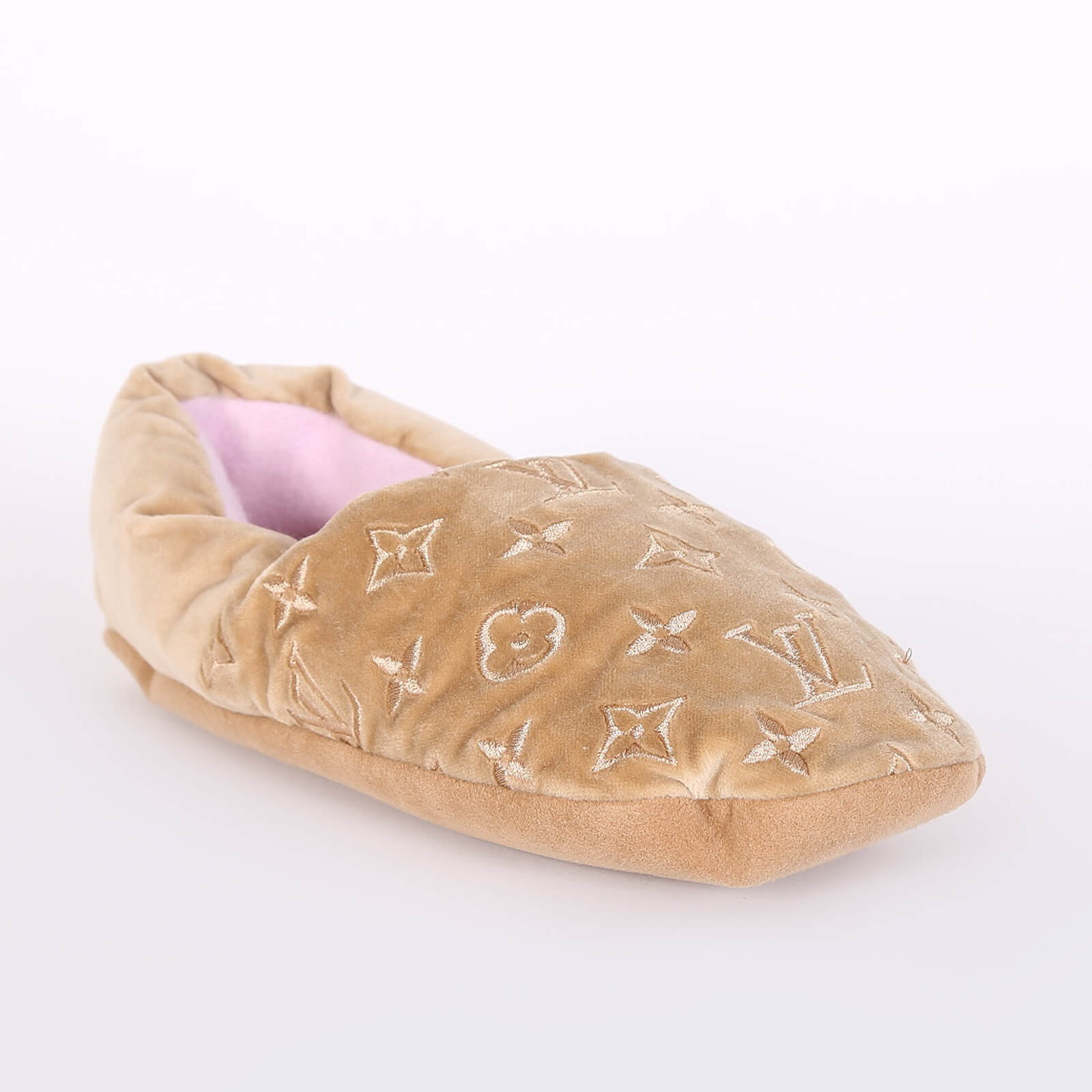 Louis Vuitton - Dreamy Monogram Embroidered Velvet Slippers Beige 38