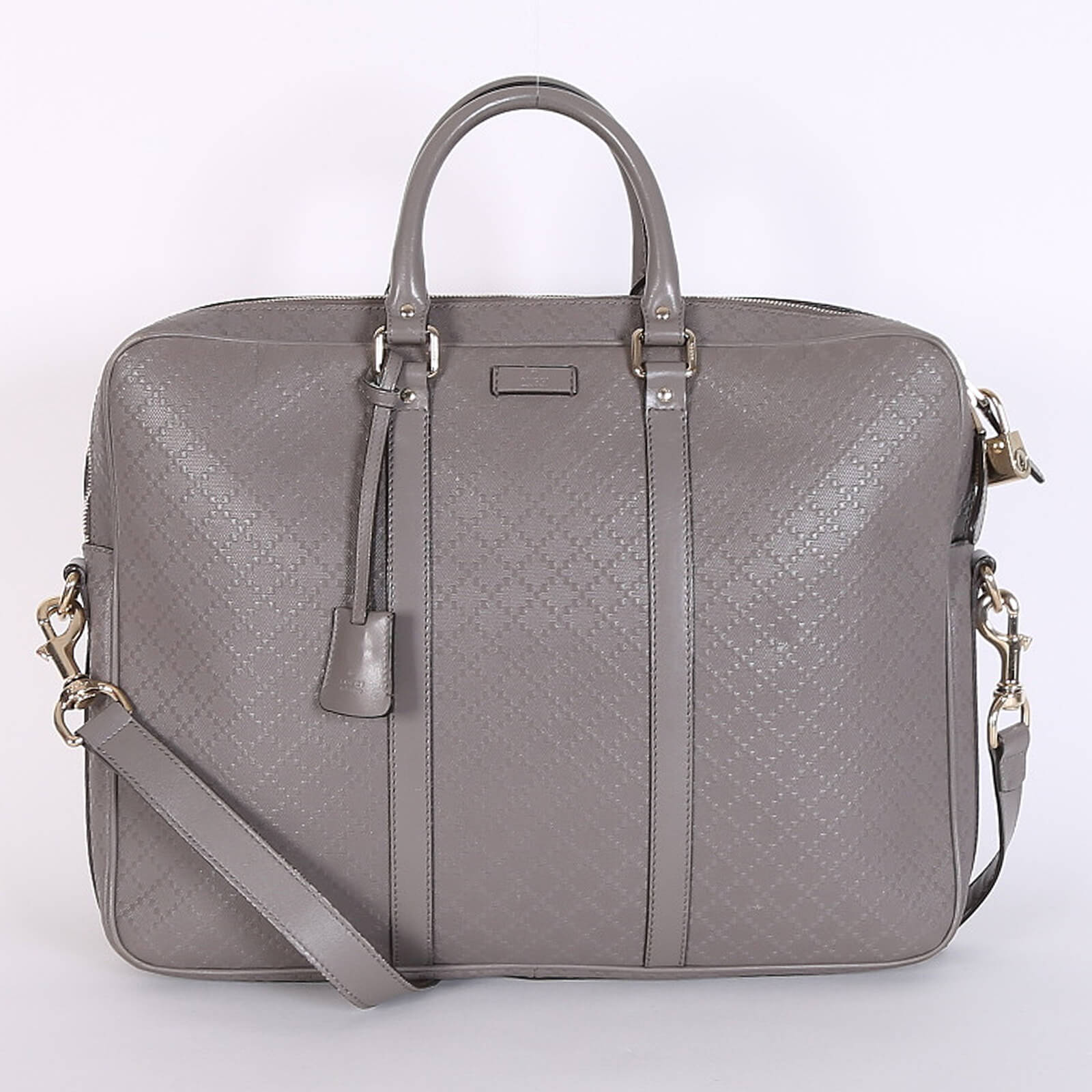 Andragende mobil Afgørelse Gucci - Diamante Leather Briefcase Grey | www.luxurybags.eu