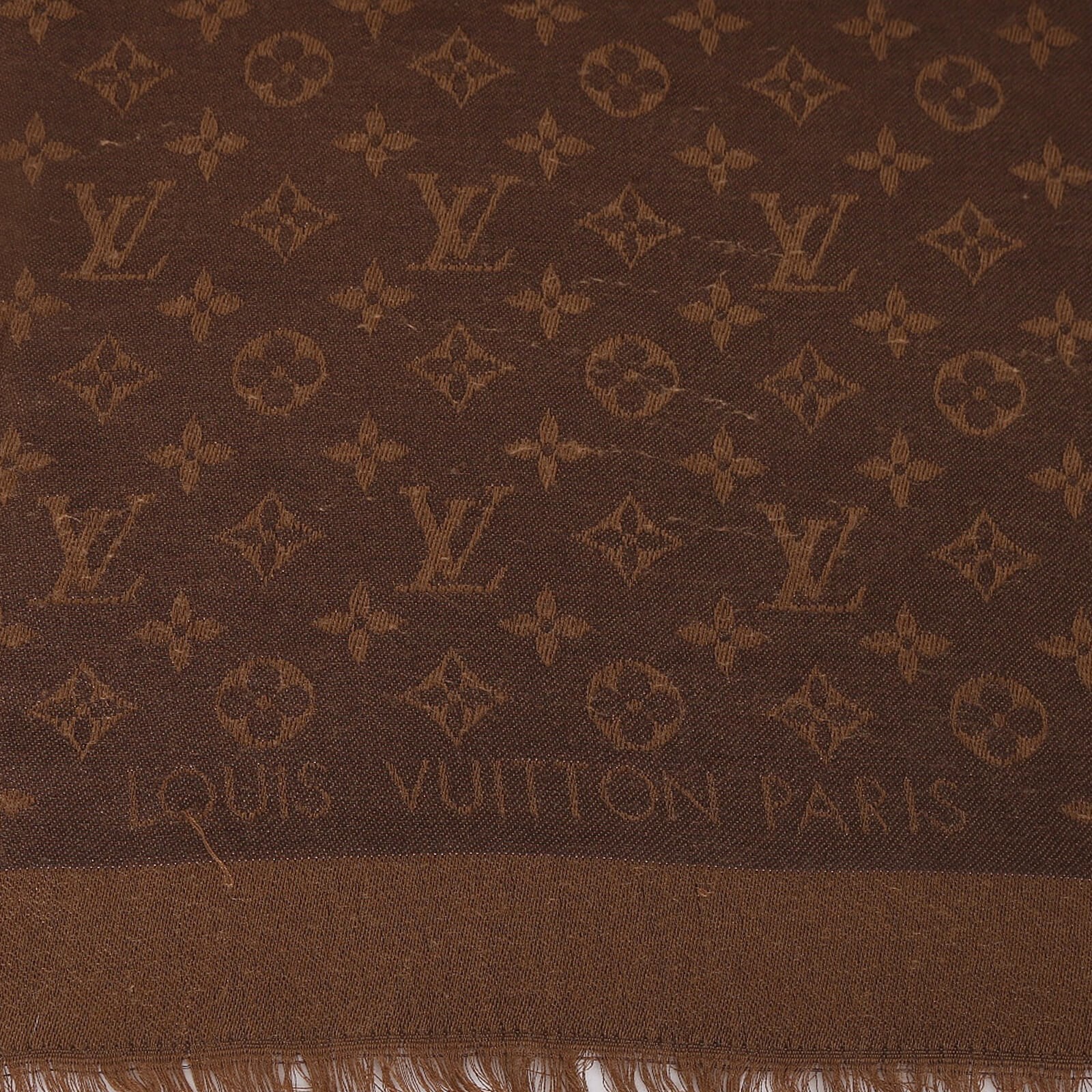 monogram denim shawl brown