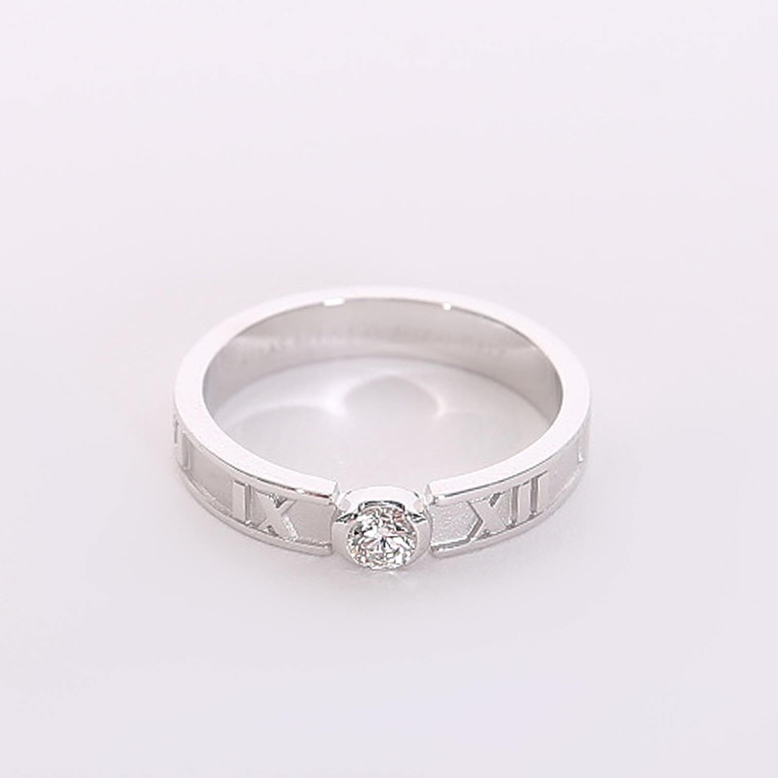 Atlas® X Closed Narrow Ring in White Gold with Diamonds, 4.5 mm Wide |  Tiffany & Co.