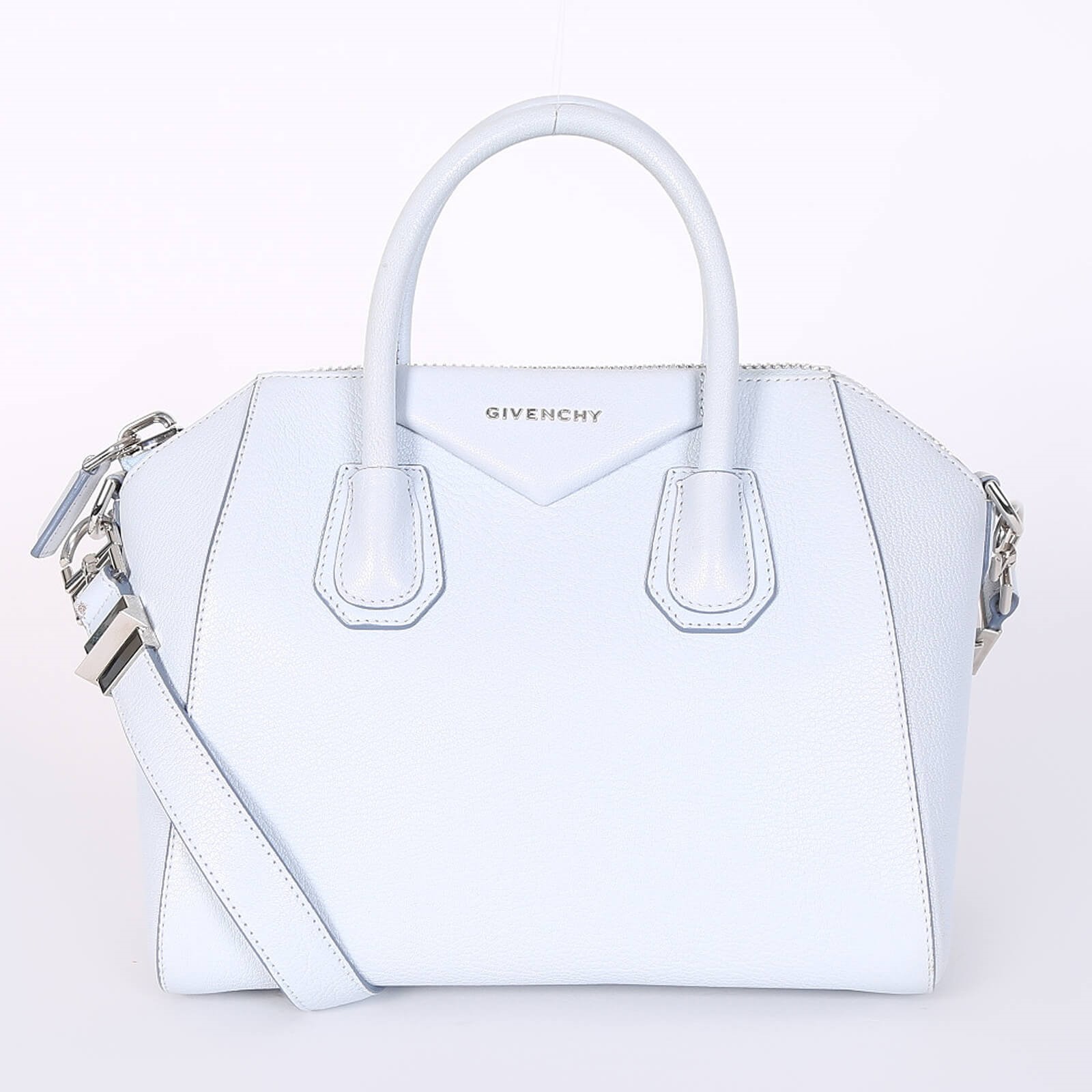 Givenchy - Antigona Small Grained Leather Bag Baby Blue