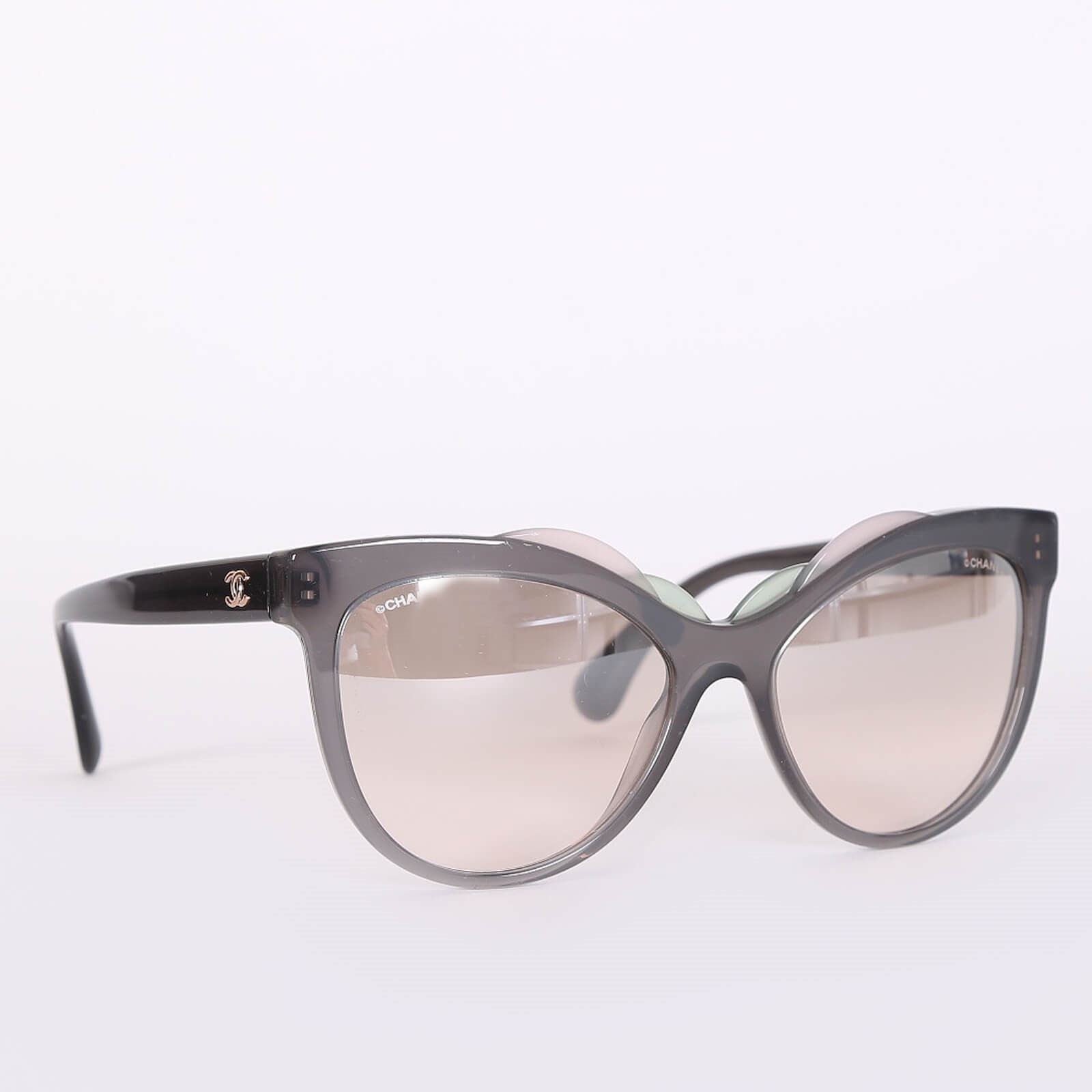 Chanel - Runway Mirror Cat Eye Sunglasses Grey