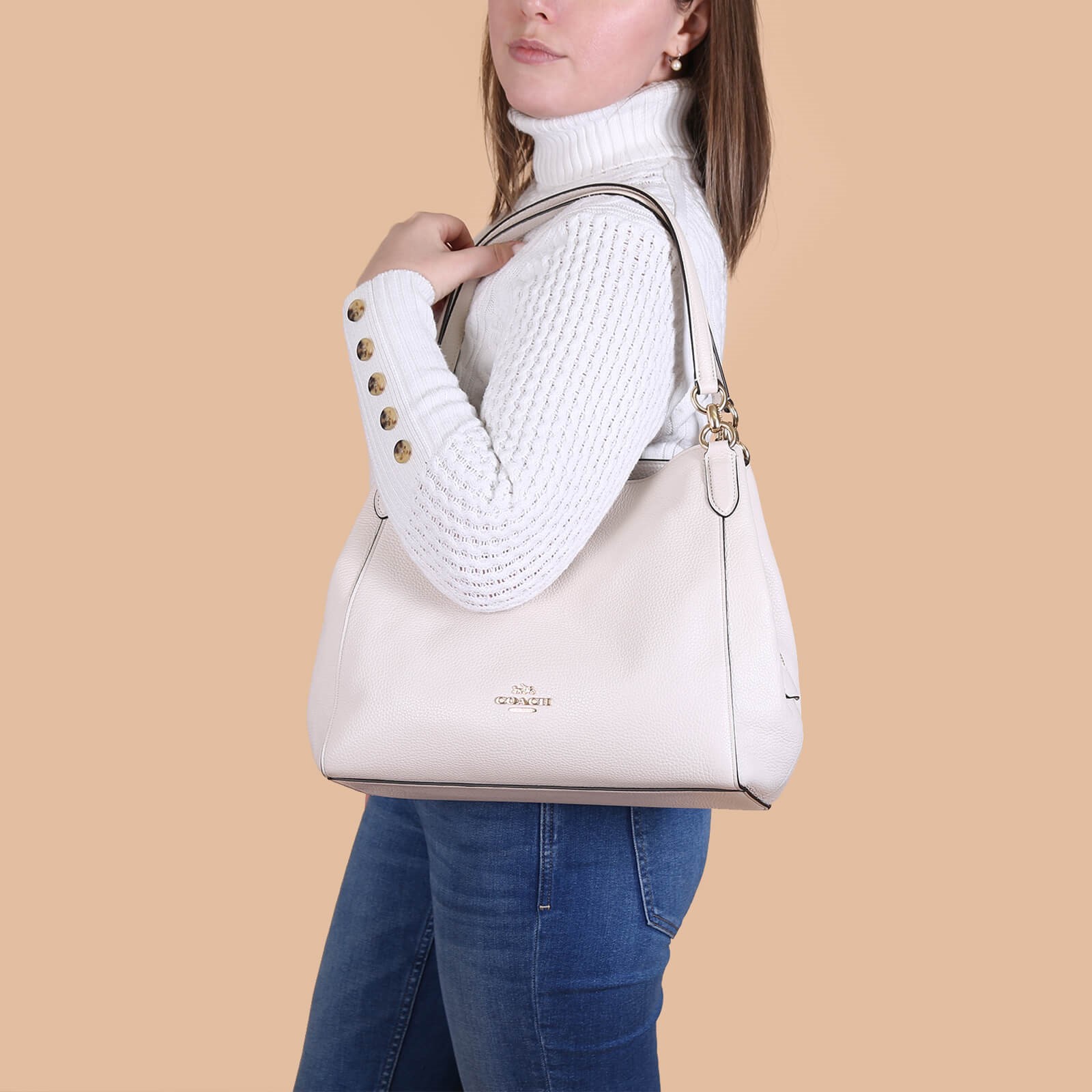 Coach women's pebble leather hallie shoulder bag hotsell