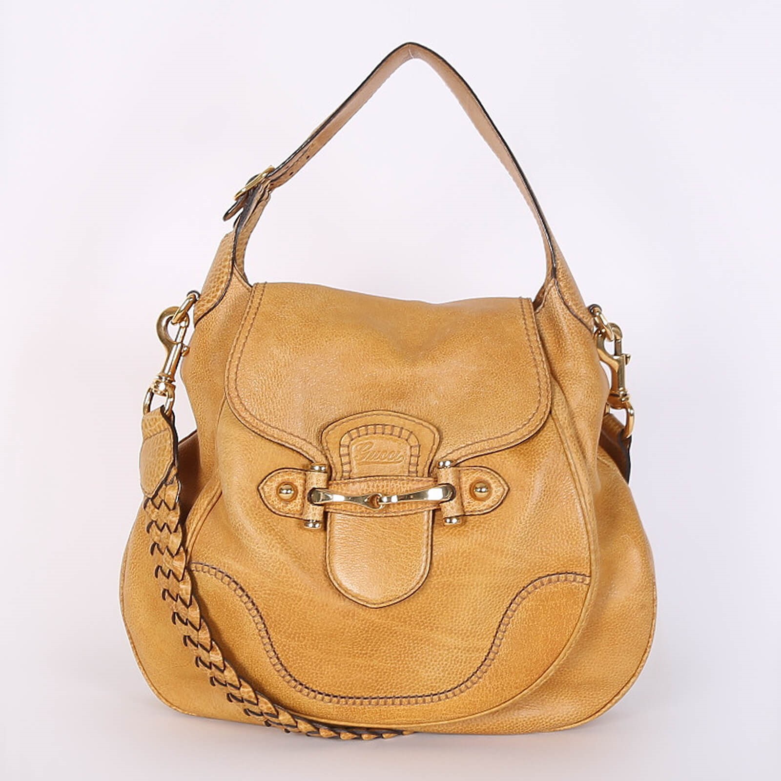 Brown Guccissima Pelham Hobo Large