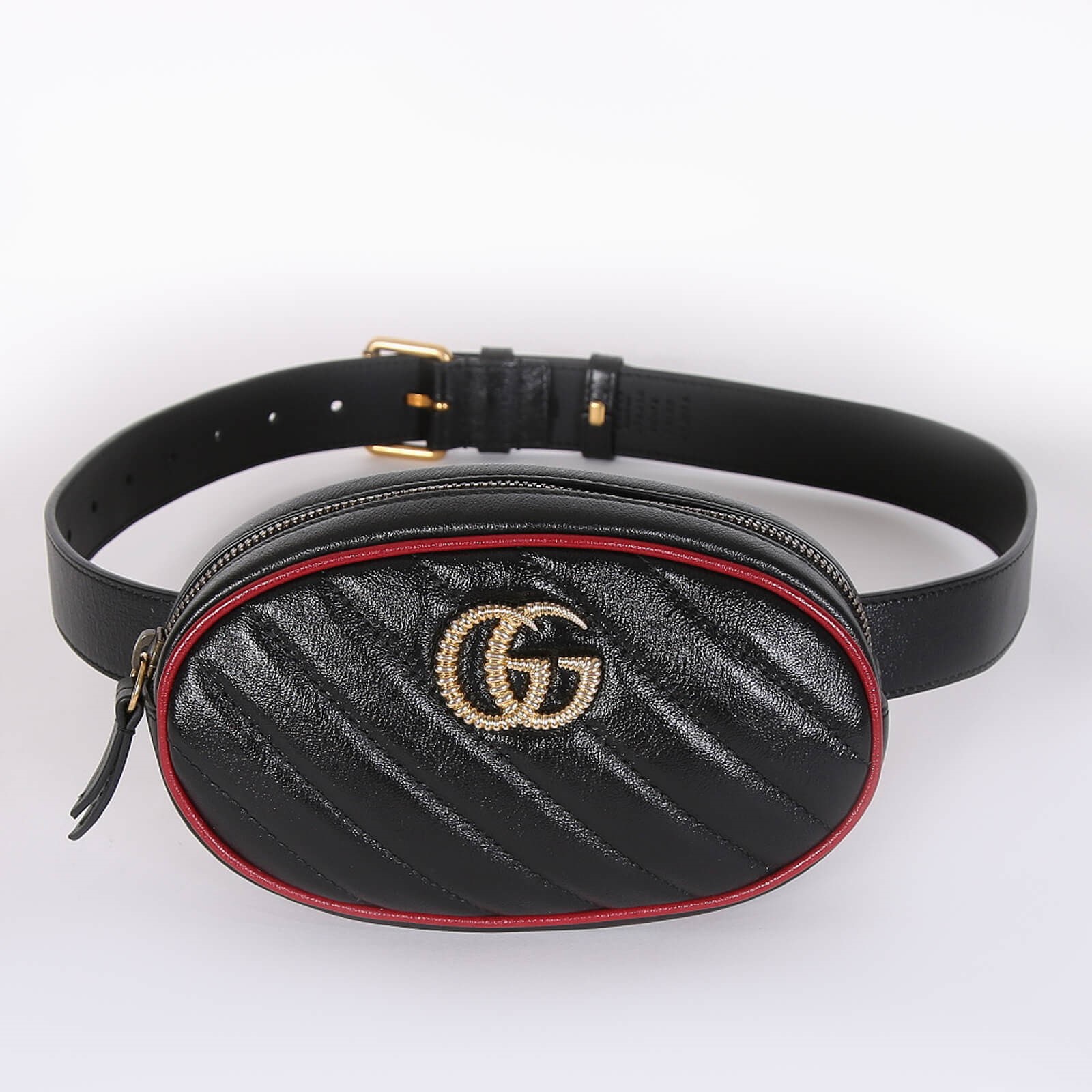 GG leather belt in black - Gucci