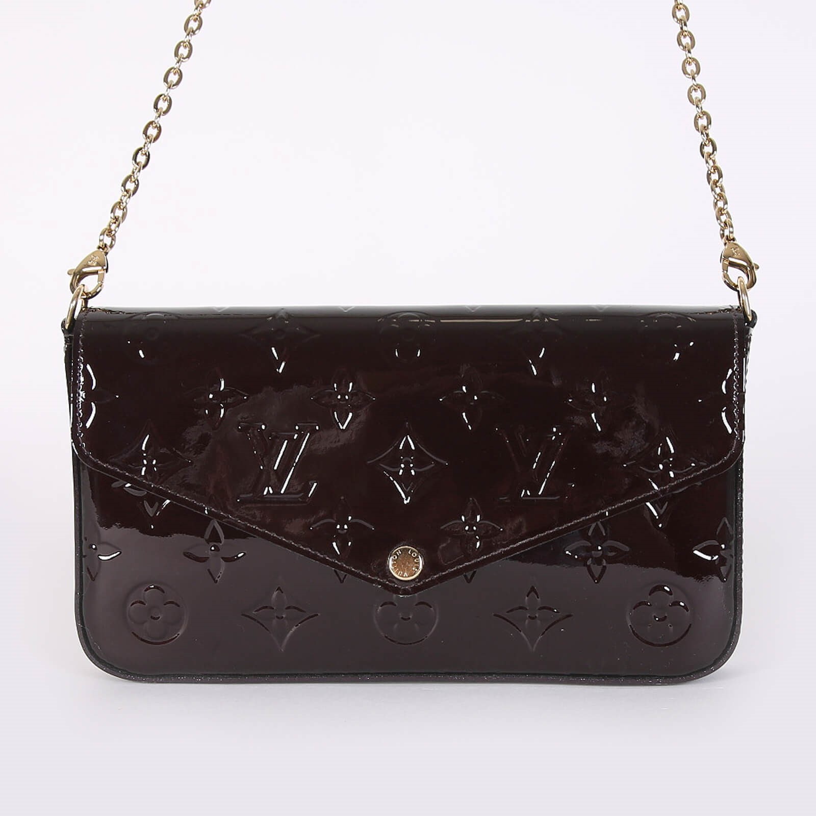 Louis Vuitton Pochette Felicie Monogram Vernis Leather Amarante www.luxurybags.eu