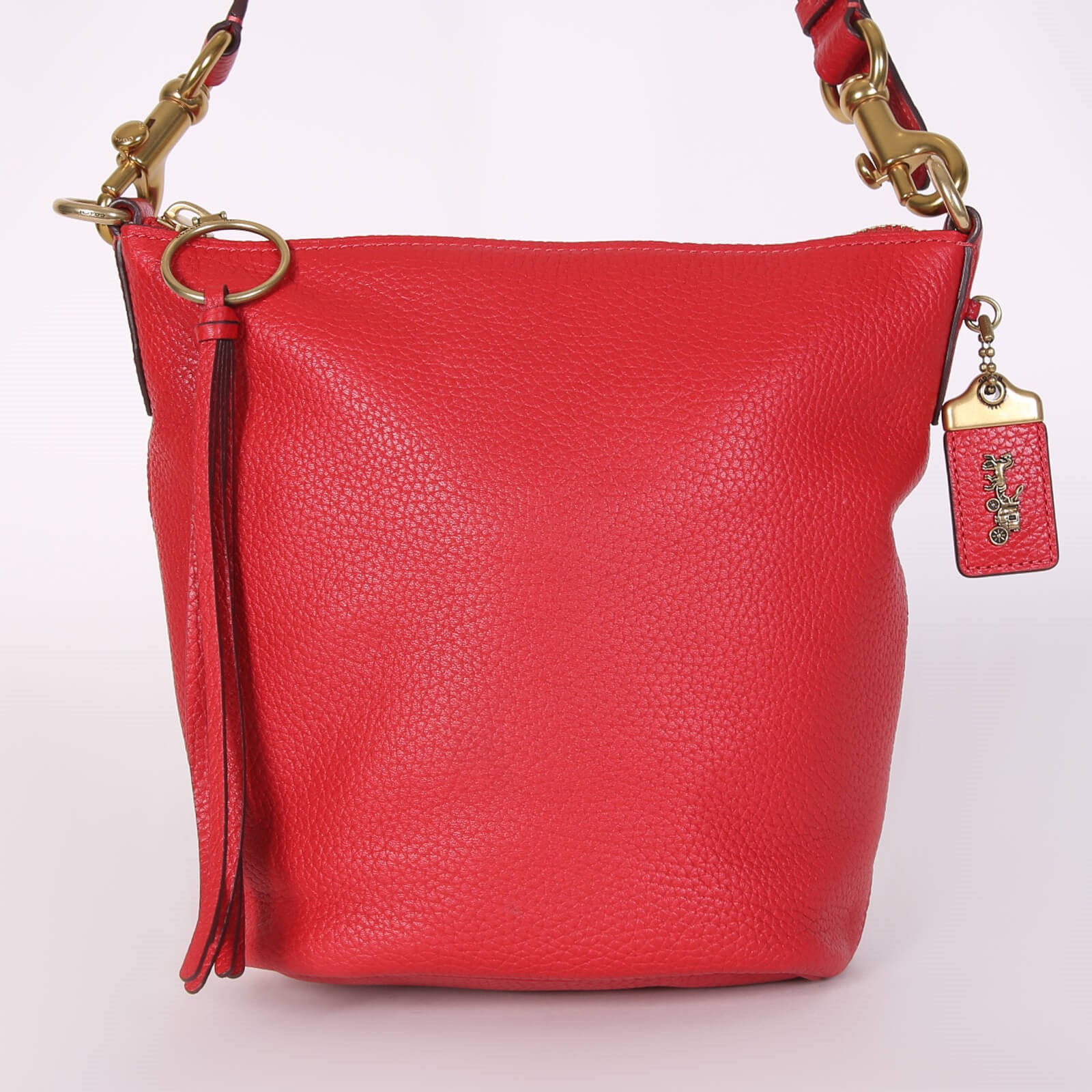 Coach Duffle 20 Natural Pebble Leather Red www.luxurybags.eu
