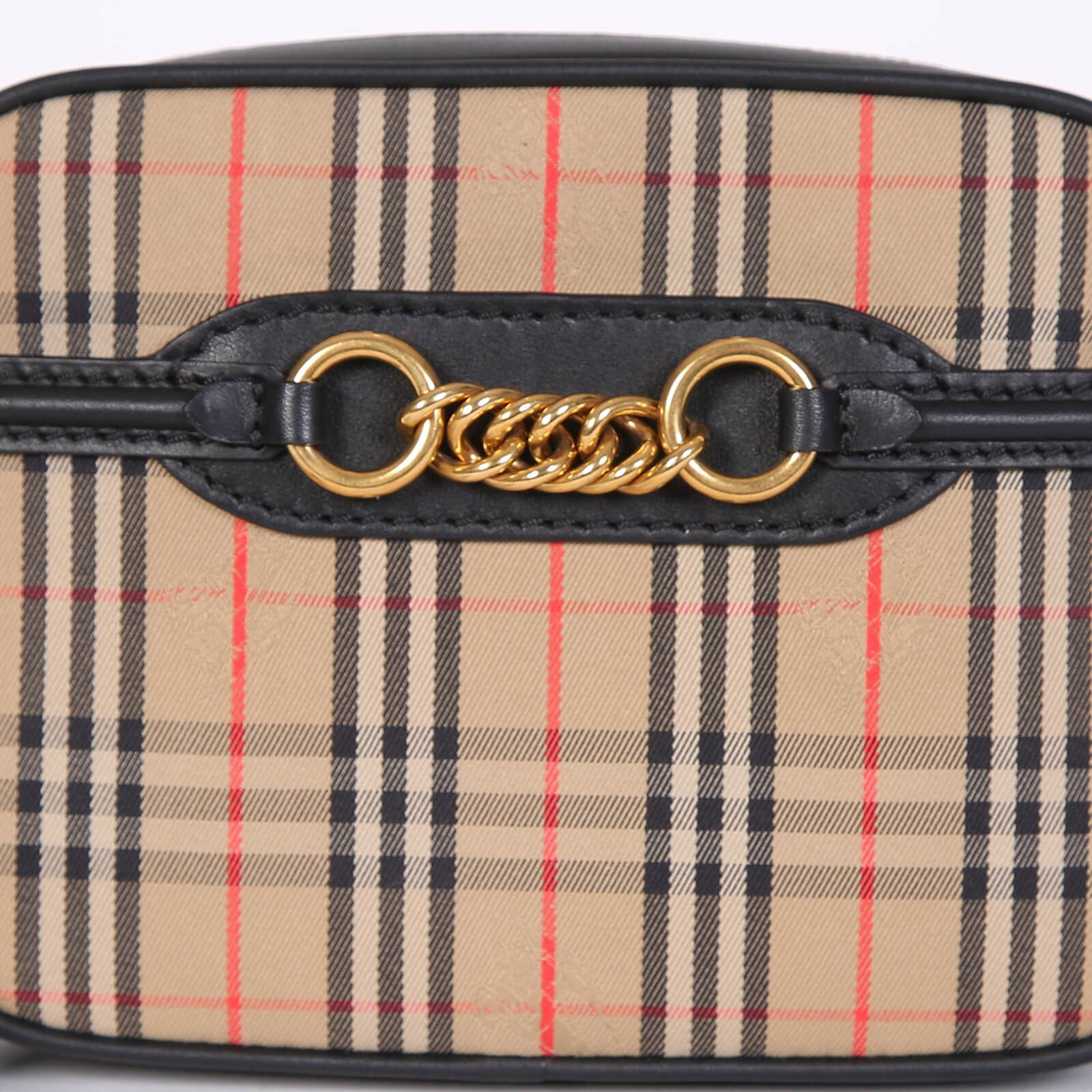 The 1983 check link bag with leather trim new arrivals