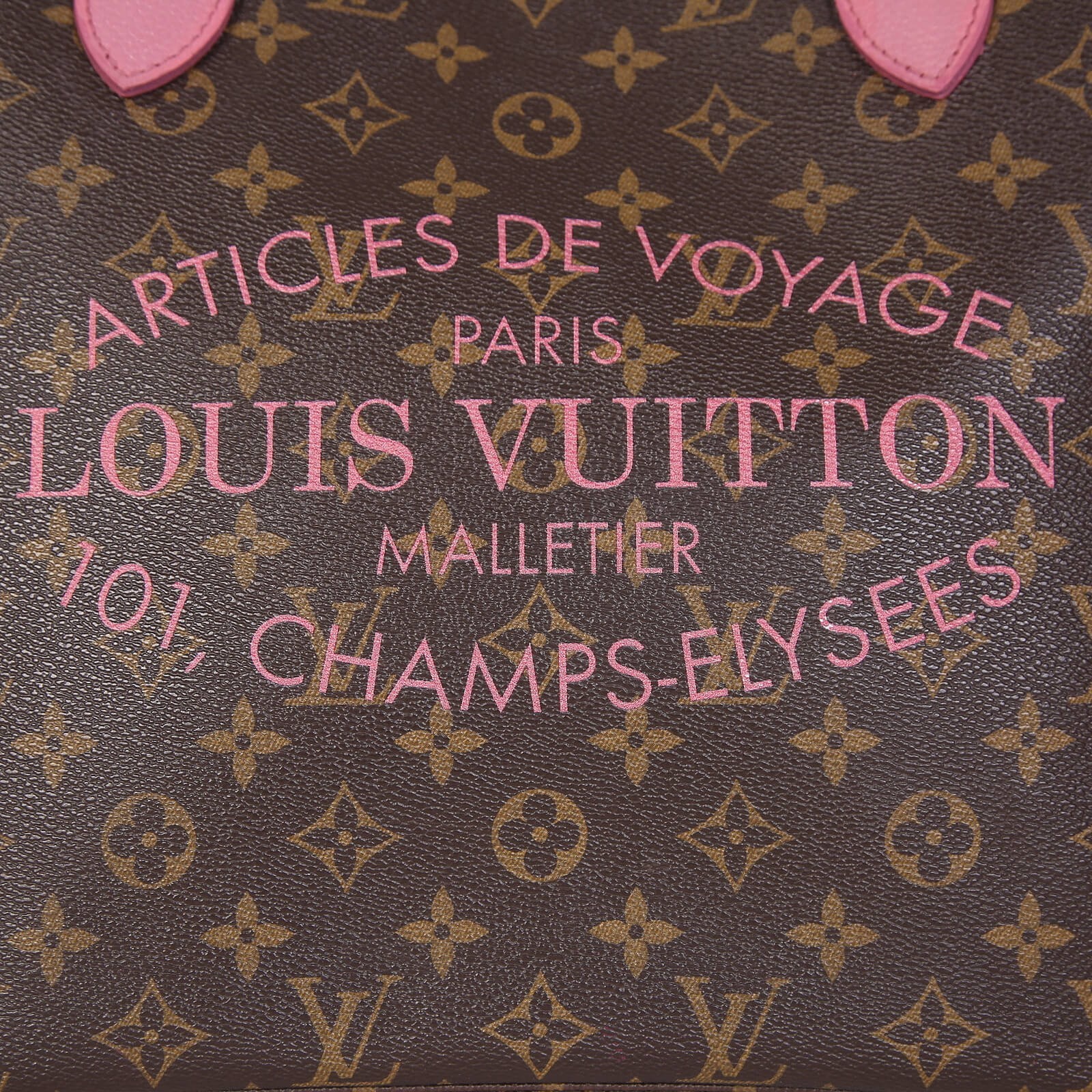 LOUIS VUITTON Monogram Articles de Voyage Ikat Neverfull MM Rose Velours  142335