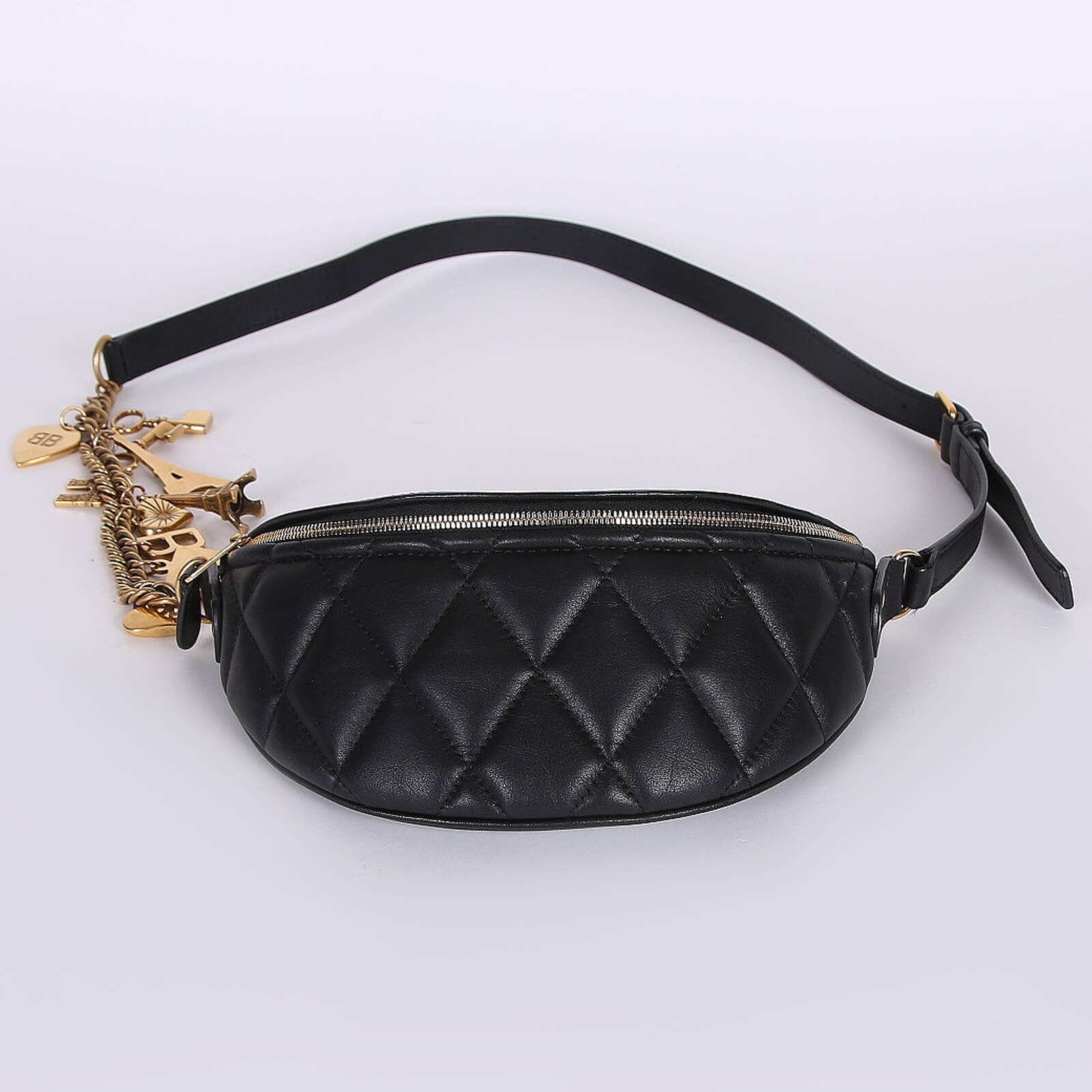 Balenciaga Souvenirs XXS Quilted Lambskin Belt Bag Black www.luxurybags.eu