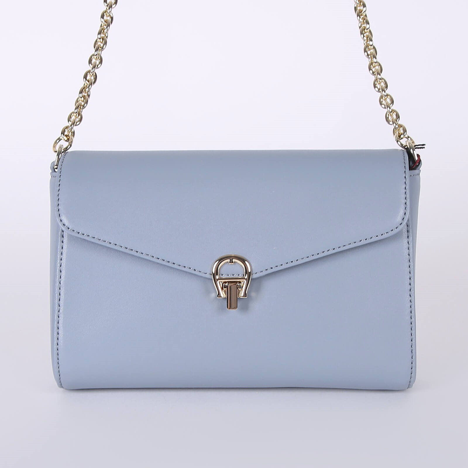 Aigner Victoria Leather Crossbody Bag Light Blue www.luxurybags.eu